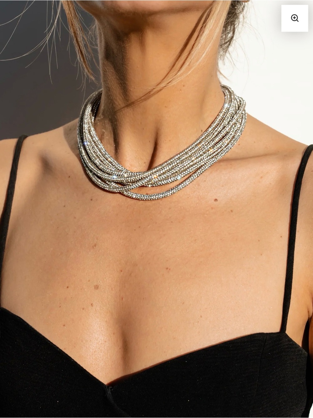 Rockknt Multi-strand Crystal Rhinestone 20 inch Necklace - Like New - Gorgeous!
